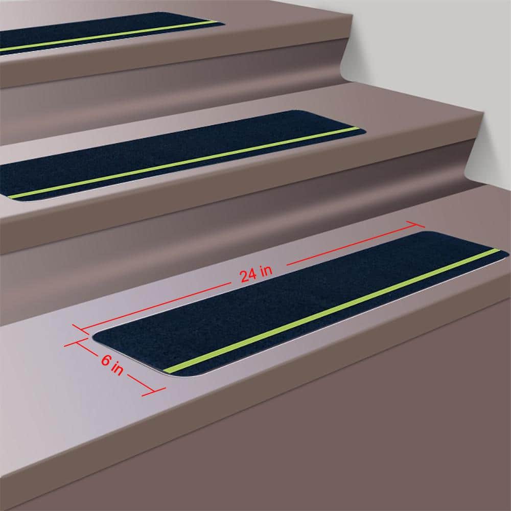 Pro Space 6 in. x 24 in. Non-slip Glow Black Grip Floor Tape (4-Pack) (2)