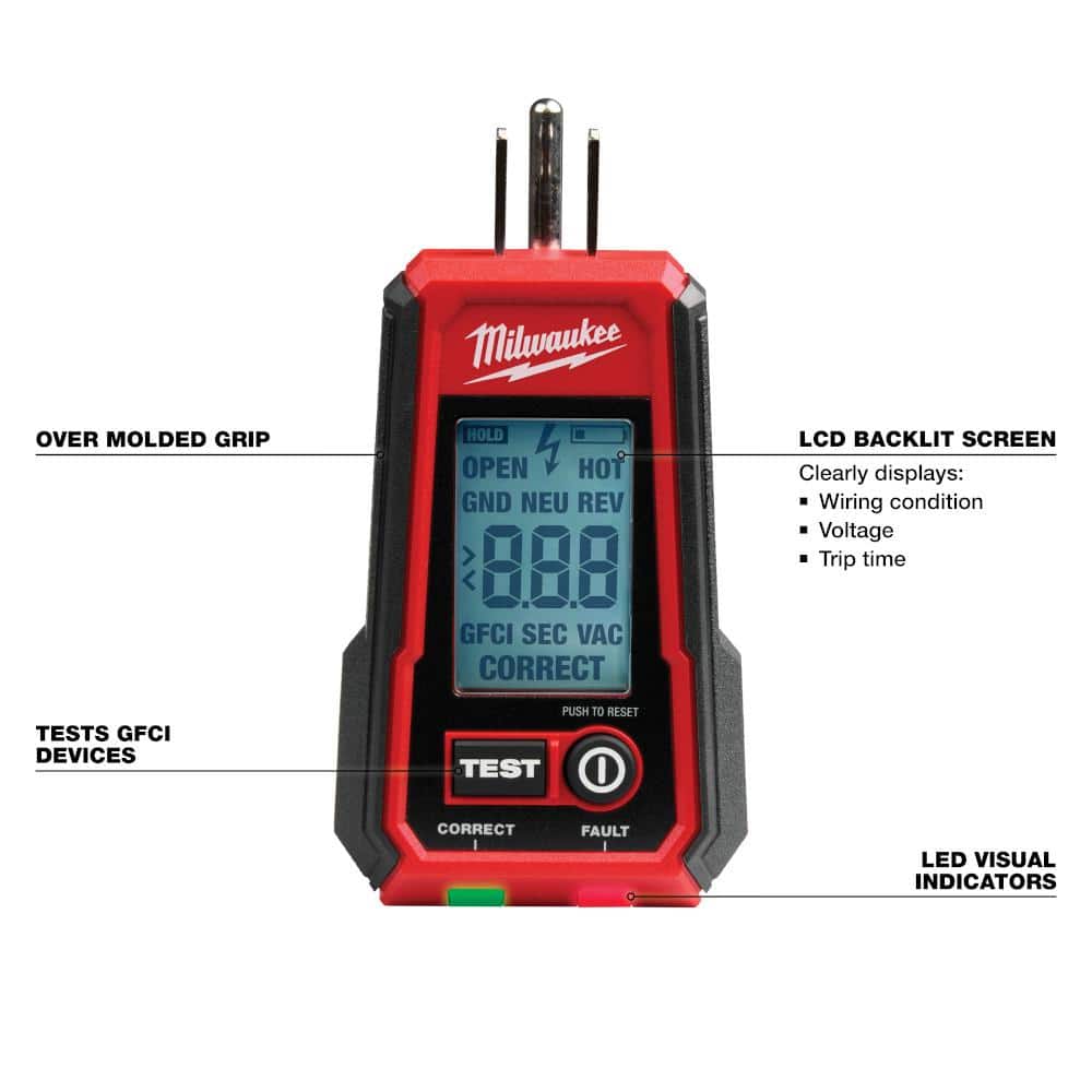 Milwaukee Digital GFCI Receptacle Tester (3)