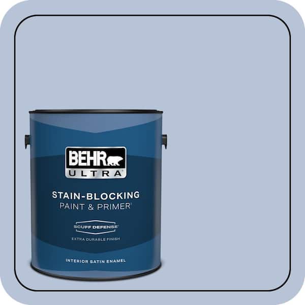 BEHR ULTRA 1 gal. #610C-3 Virginia Blue Extra Durable Satin Enamel Interior Paint & Primer (2)