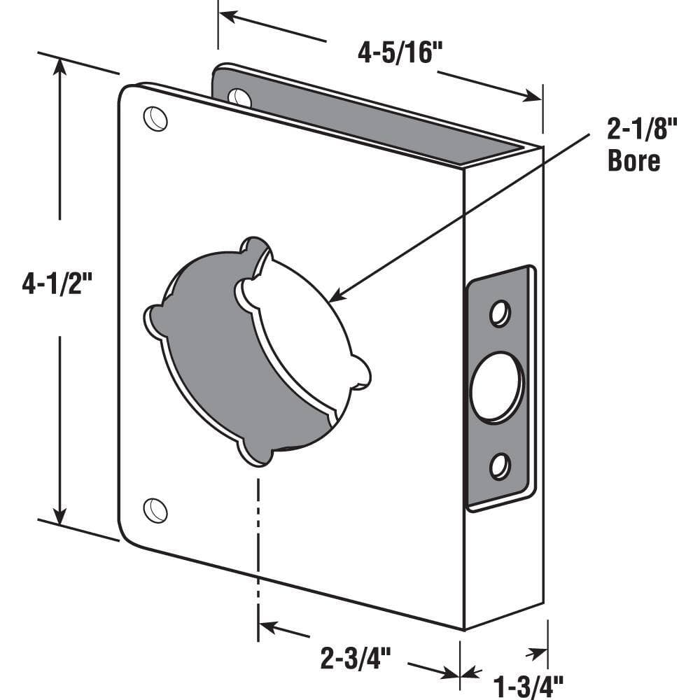 Prime-Line Lock and Door Reinforcer, 2-1/8 in. x 2-3/4 in. x 1-3/4 in., Brass (2)