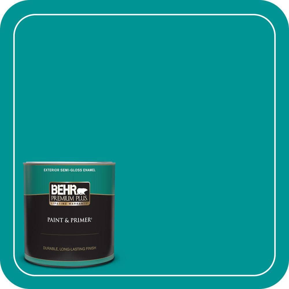 BEHR PREMIUM PLUS 1 qt. #P460-6 Paradise Landscape Semi-Gloss Enamel Exterior Paint & Primer