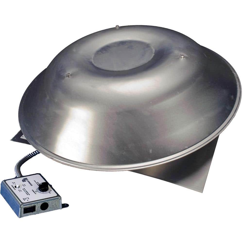 LOMANCO Thermostat/Humidistat Combo 800 CFM in Aluminum Mill Finish Electric Power Attic Vent