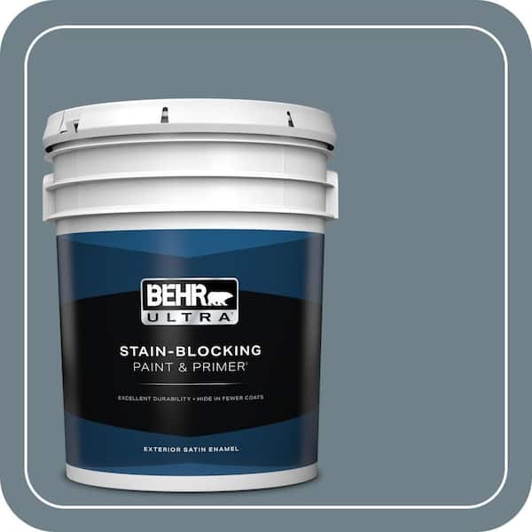 BEHR ULTRA 5 gal. #PPU13-04 Atlantic Shoreline Satin Enamel Exterior Paint & Primer (2)