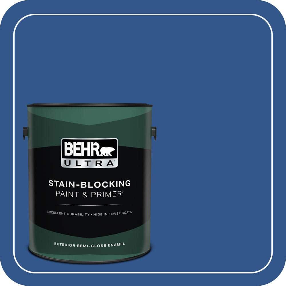 BEHR ULTRA 1 gal. #PPU15-03 Dark Cobalt Blue Semi-Gloss Enamel Exterior Paint & Primer (1)