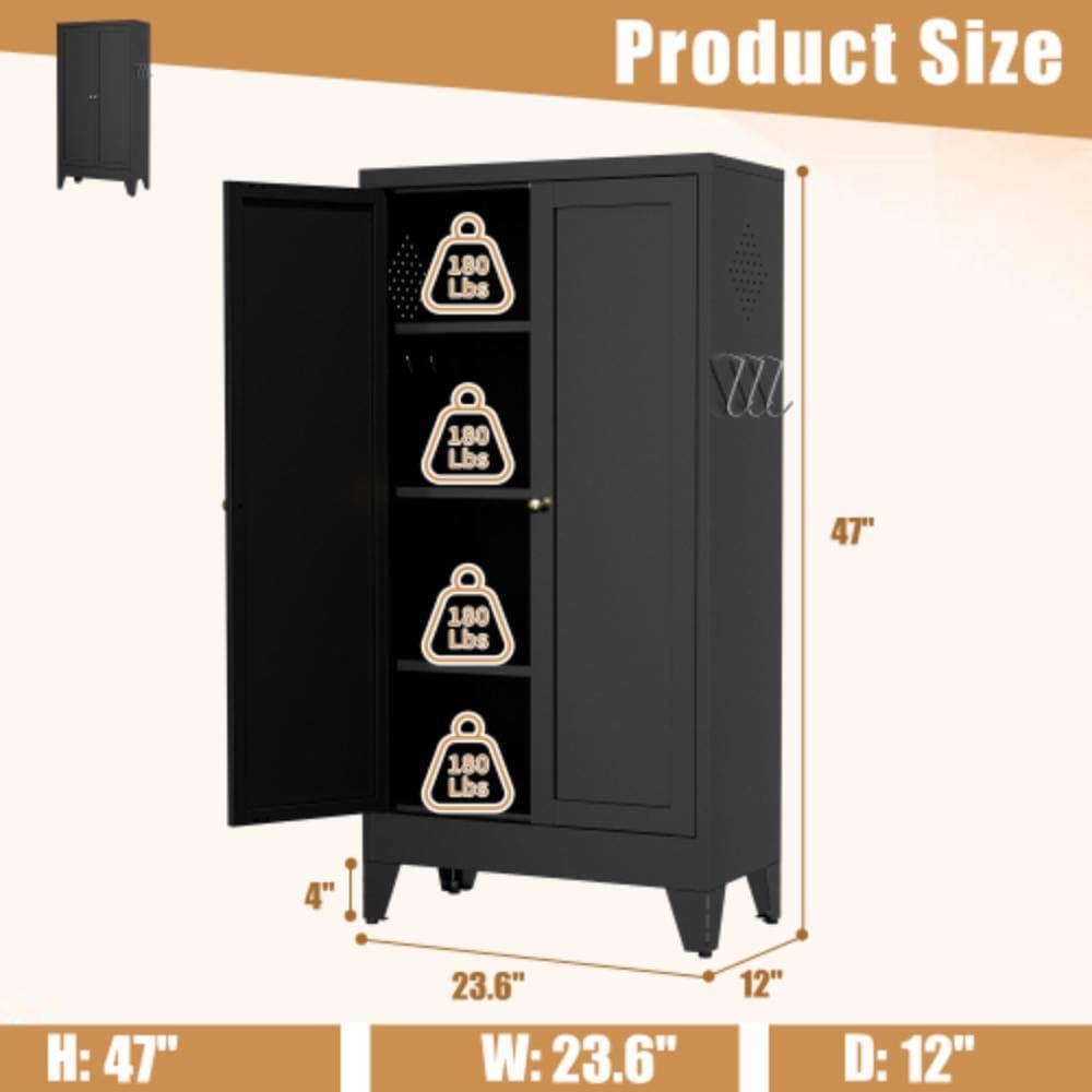 Unbranded 23.7 in. W x 11.9 in. D x 47.3 in. H Bathroom Black Linen Cabinet (2)