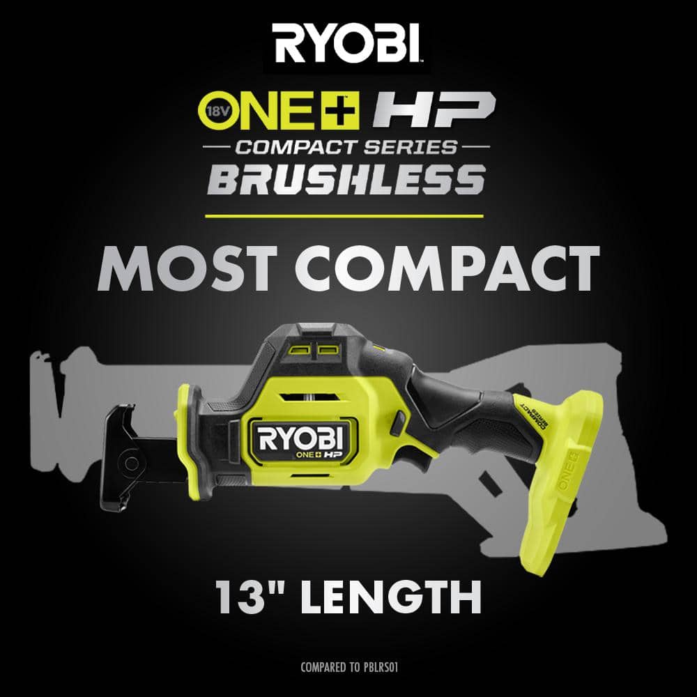 RYOBI ONE+ HP 18V Brushless Cordless Compact One-Handed Reciprocating Saw (3)