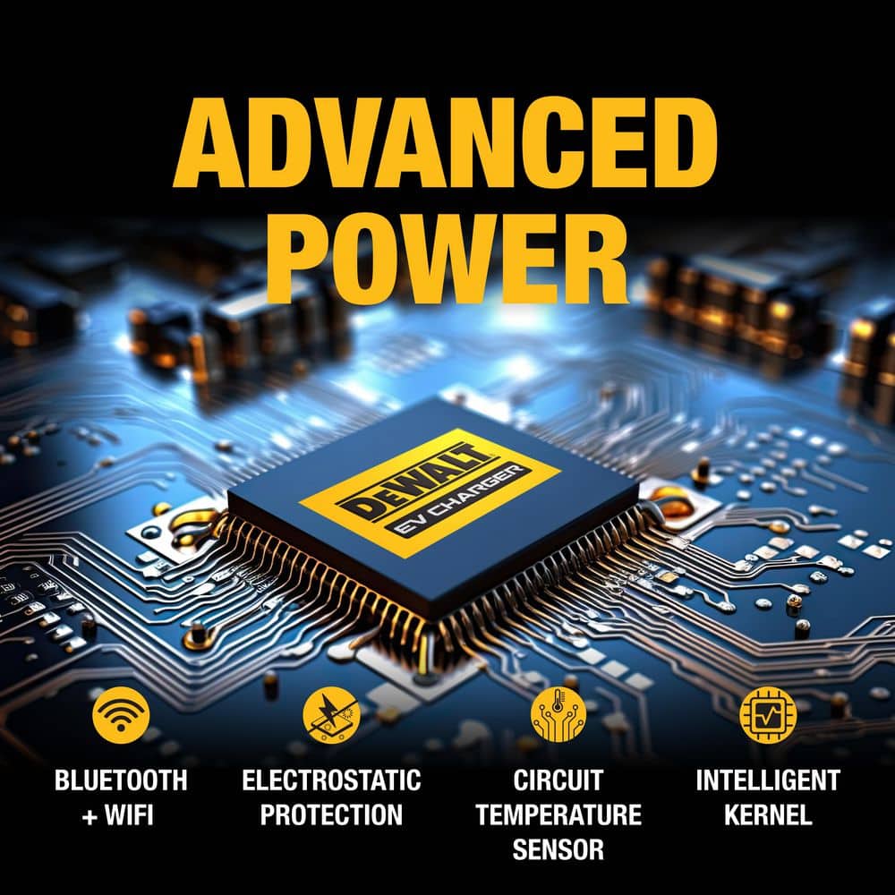 DEWALT Level-2 Compact Telsa EV Charger up to 48 Amps, 240-Volt AC 11.5 Kw, 20 ft. Cable, Hardwired, Weatherproof, NACS (3)