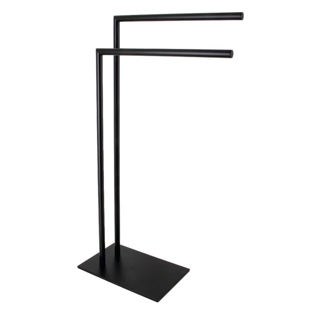 Kingston Brass Edenscape 2-Bar Freestanding Towel Rack in Matte Black (1)