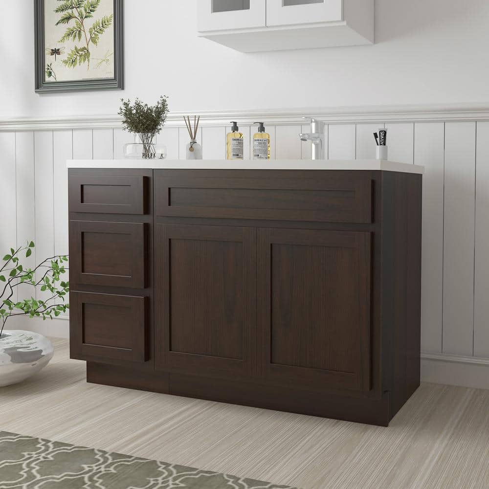 Vanity Art Montclair 2-Door and 3-Drawer Freestanding Shaker Bathroom Vanity Cabinet (No Top) - Unassembled (2)