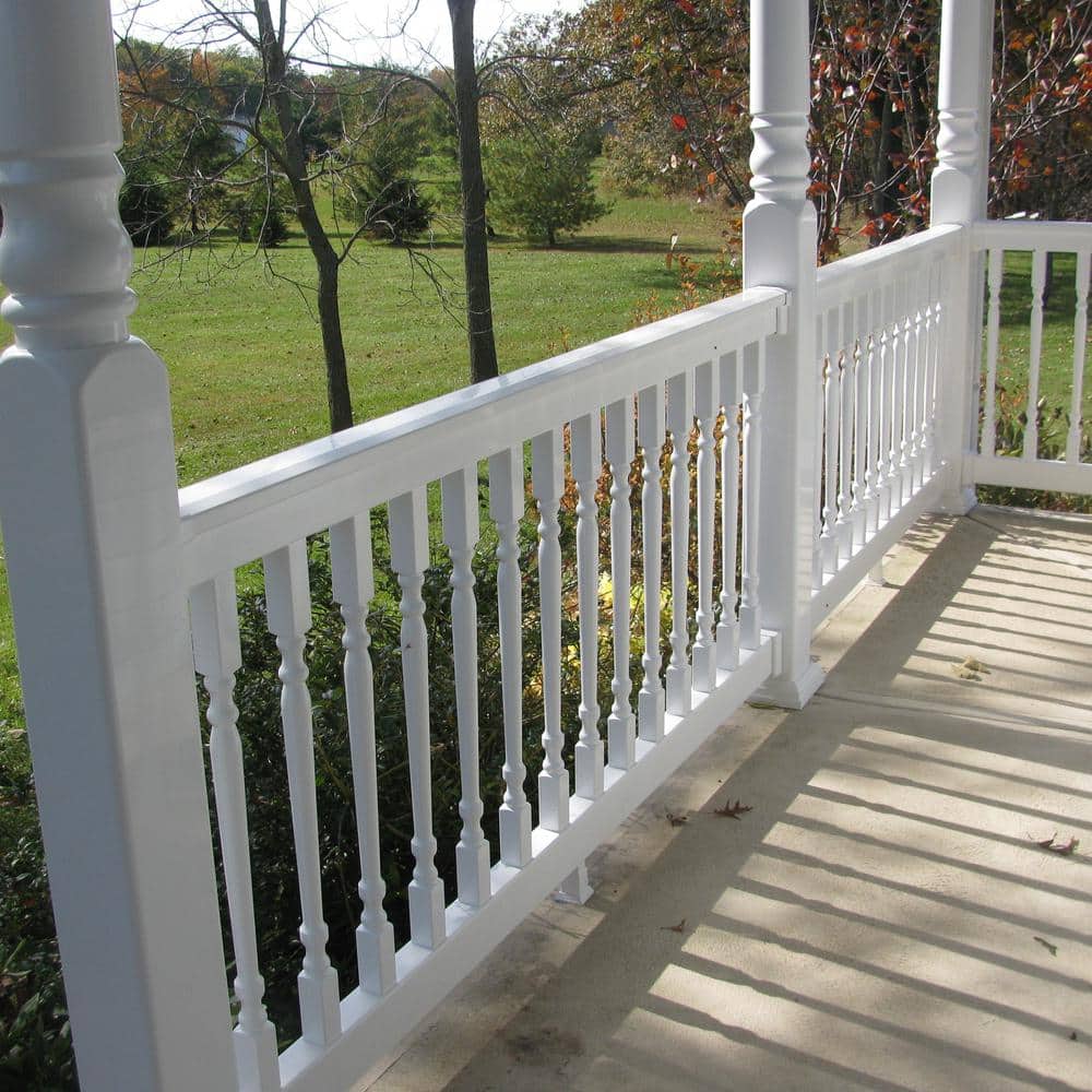 Weatherables Delray 3 ft. H x 8 ft. W Vinyl White Railing Kit with Colonial Spindles (2)