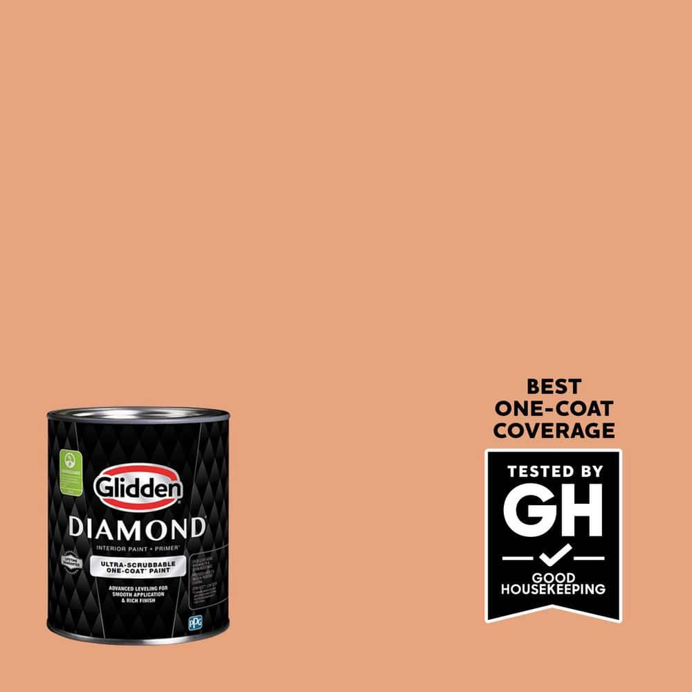 Glidden Diamond 1 qt. PPG1200-4 Orange Clay Semi-Gloss Interior Paint with Primer