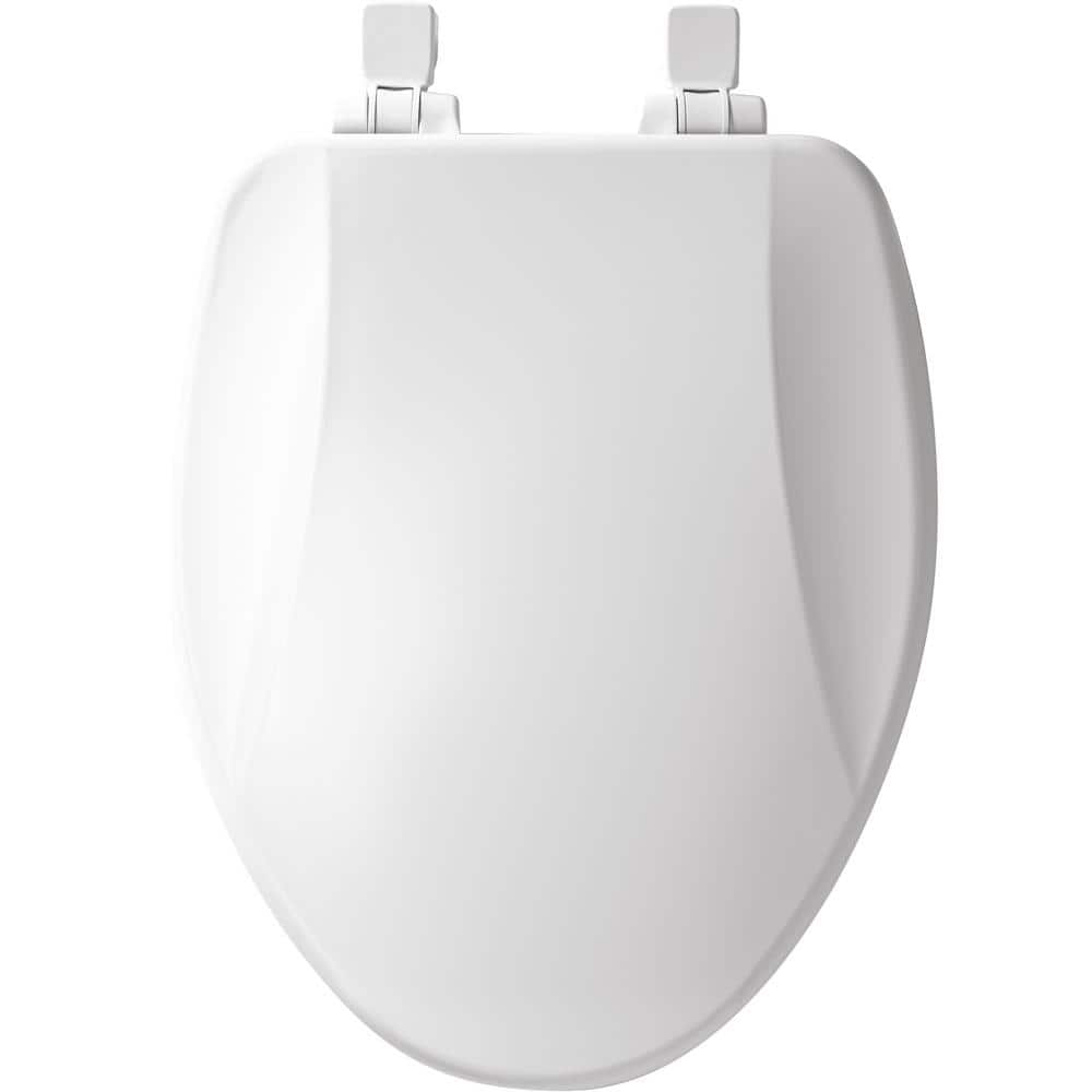 BEMIS Brighton Elongated Soft Close Enameled Wood Removes for Easy Cleaning Toilet Seat in White (4)