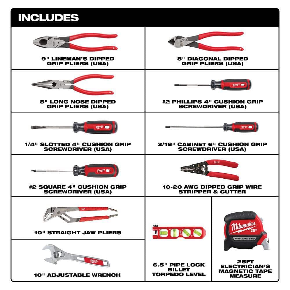 Milwaukee Electrical Apprentice Hand Tool Set (12-Piece) (2)