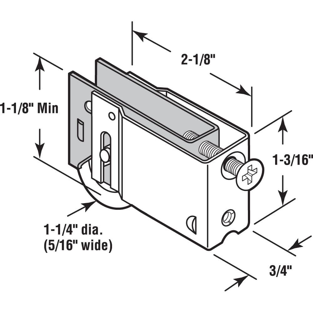 Prime-Line 1-1/4 in. Steel Ball Bearing Sliding Door Roller Assembly, Nu-Air (2)
