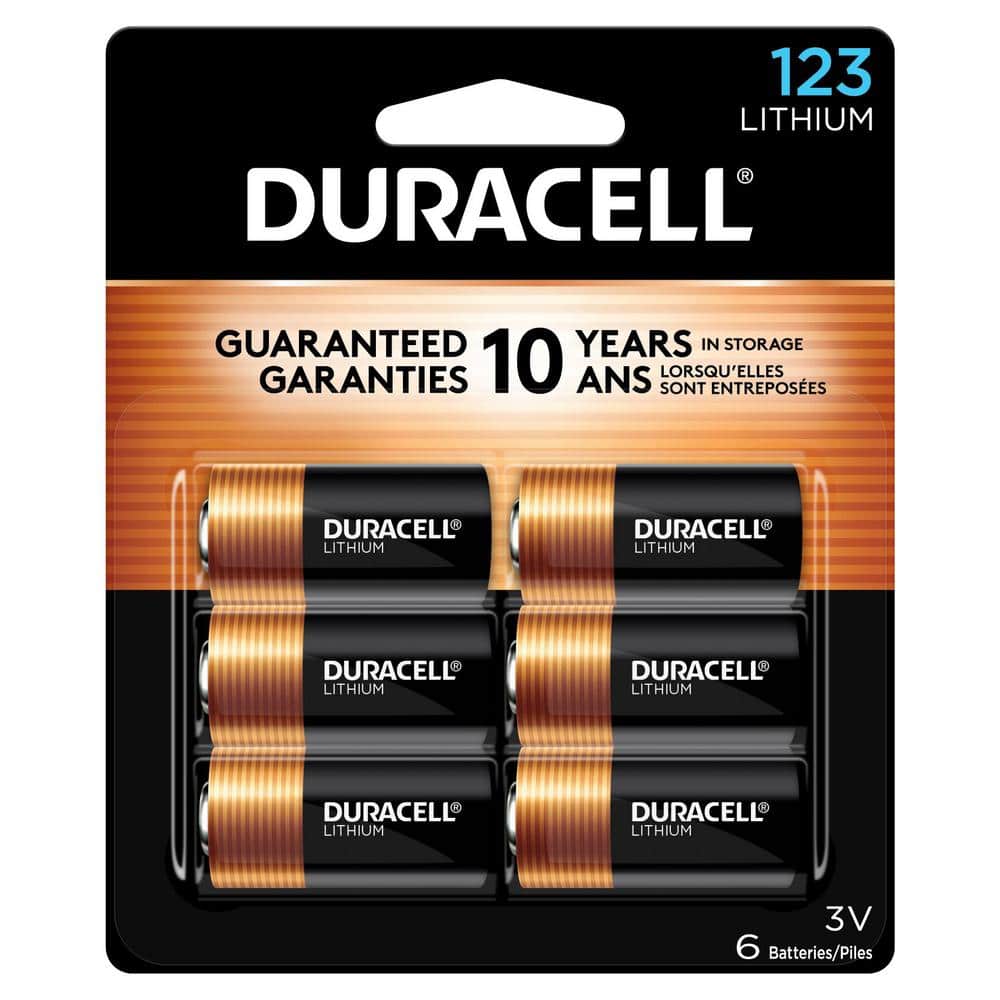 Duracell CR123 3-Volt High Power Lithium Battery for Flashlights, Security Devices, and Home Safety and Automation (6-Pack)
