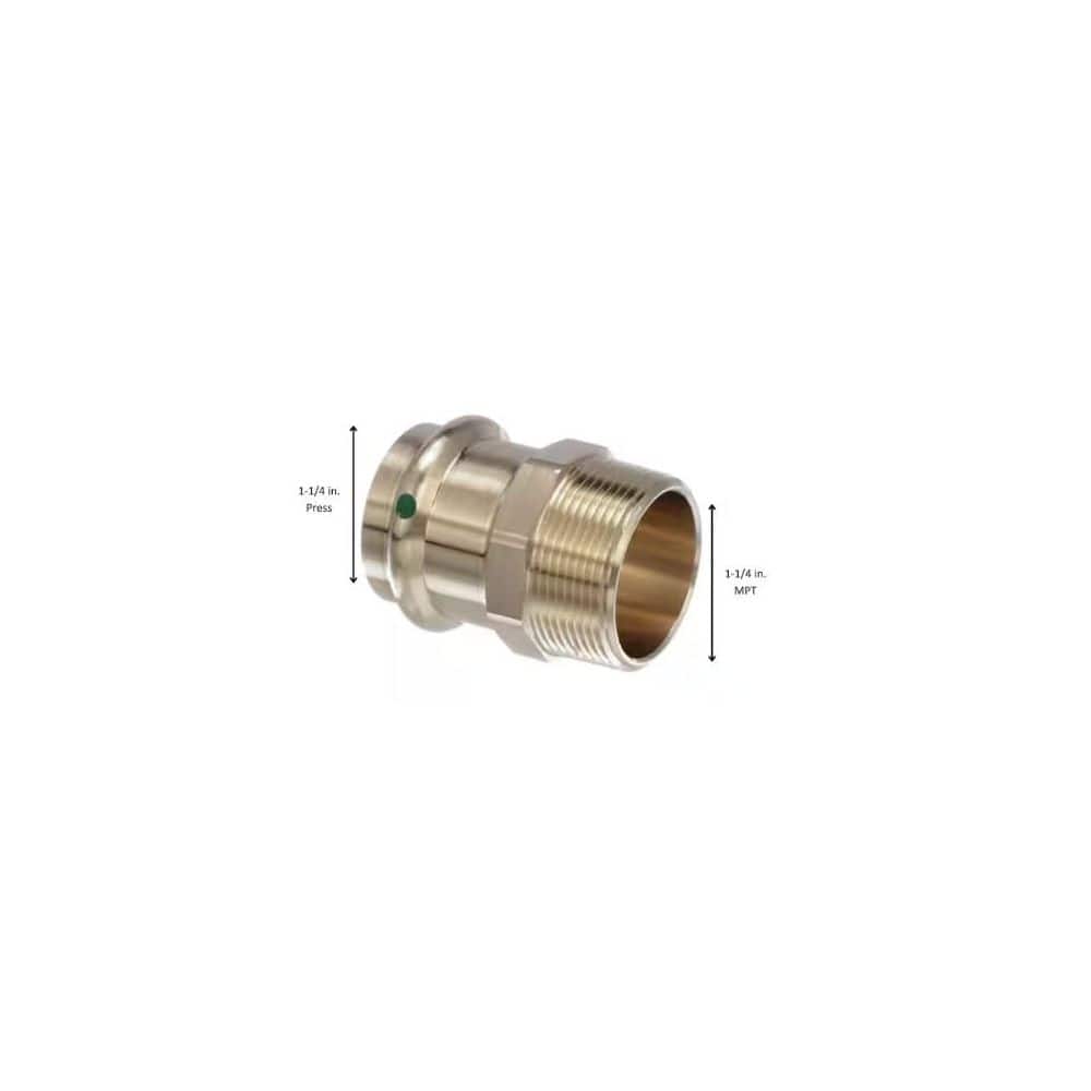 Viega ProPress 1-1/4 in. Press 1-1/4 in. MPT Zero Lead Bronze Adapter (2)