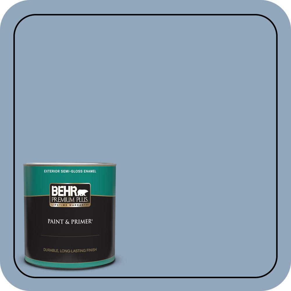 BEHR PREMIUM PLUS 1 qt. #PPU14-08 Paris Semi-Gloss Enamel Exterior Paint & Primer