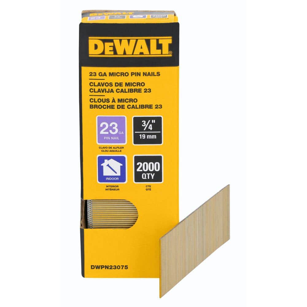 DEWALT 3/4 in. x 23-Gauge Bright Finish Pin Nail (2000-Pack) (1)