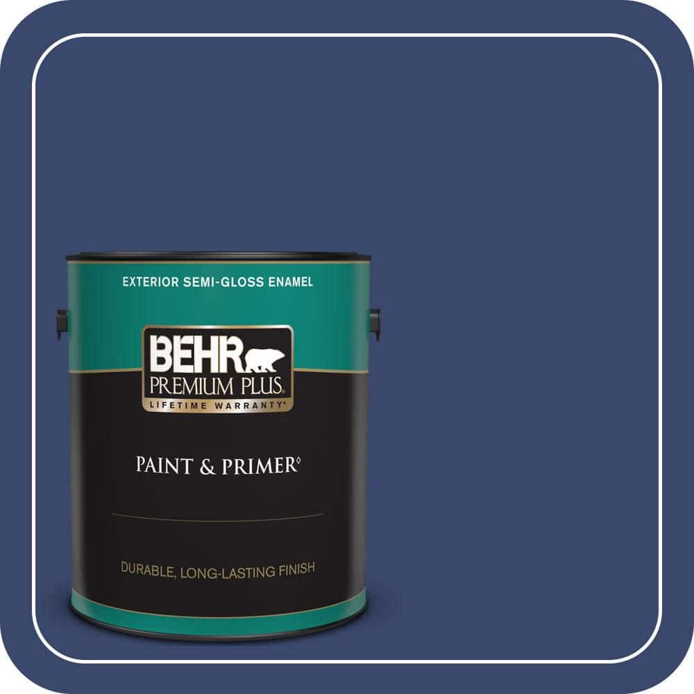 BEHR PREMIUM PLUS 1 gal. #T11-19 Starlit Night Semi-Gloss Enamel Exterior Paint & Primer