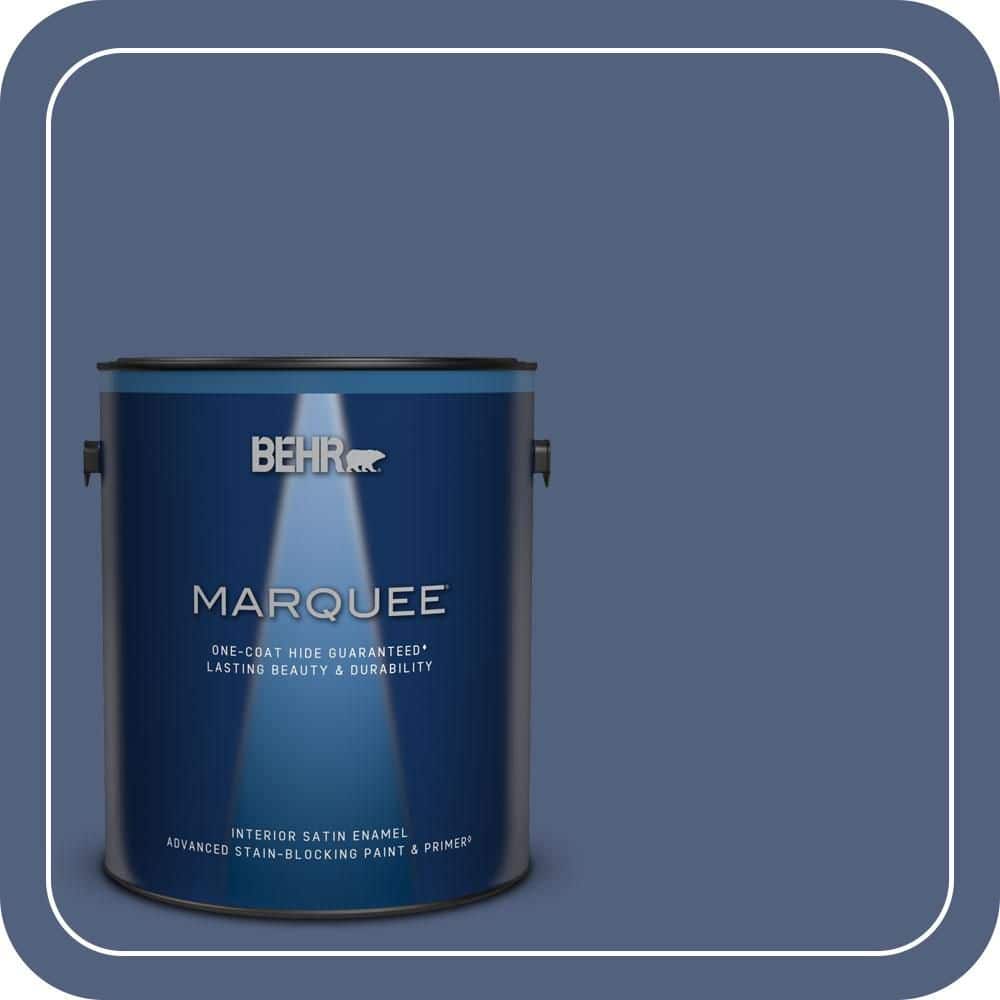 BEHR MARQUEE 1 gal. #MQ5-15 Award Night One-Coat Hide Satin Enamel Interior Paint & Primer