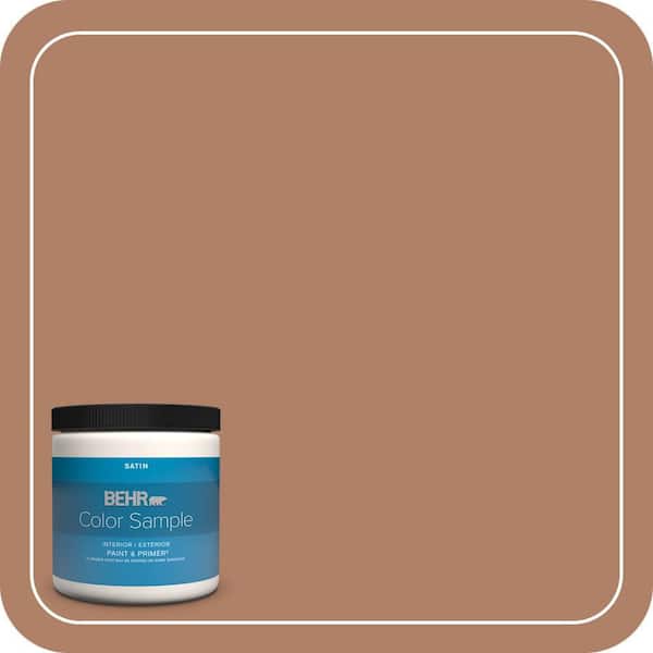 BEHR PREMIUM PLUS 8 oz. #S210-5 Cider Spice Satin Enamel Interior/Exterior Paint & Primer Color Sample (2)