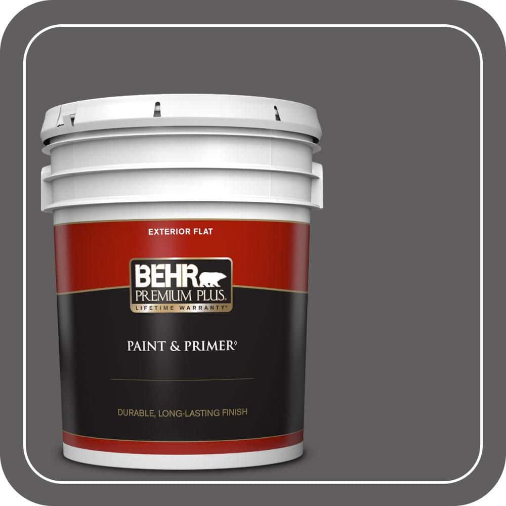 BEHR PREMIUM PLUS 5 gal. #T17-10 Shades On Flat Exterior Paint & Primer (1)