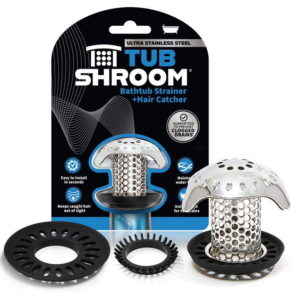 TubShroom 1.25 in. - 2 in. Bathtub Drain Protector Hair Catcher Stainless Steel Finish