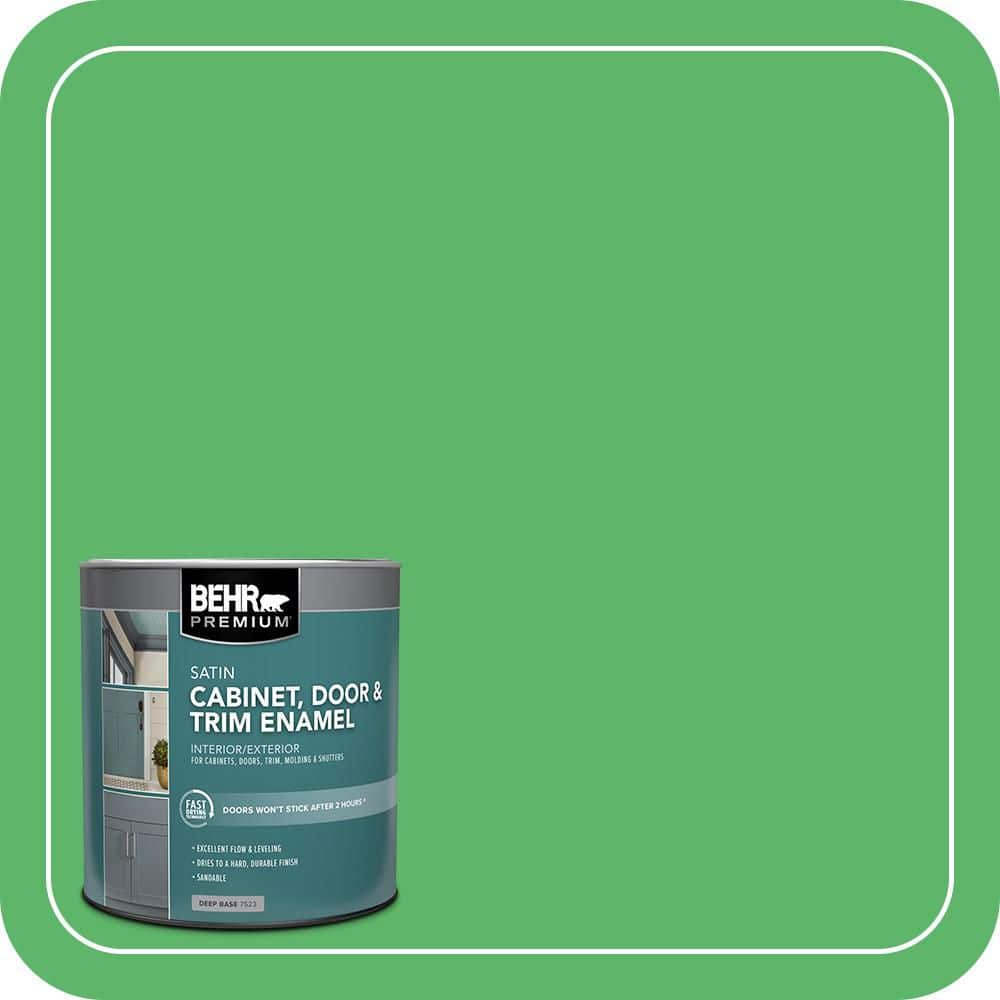 BEHR PREMIUM 1 qt. #P390-6 Lawn Party Satin Enamel Interior/Exterior Cabinet, Door & Trim Paint (1)