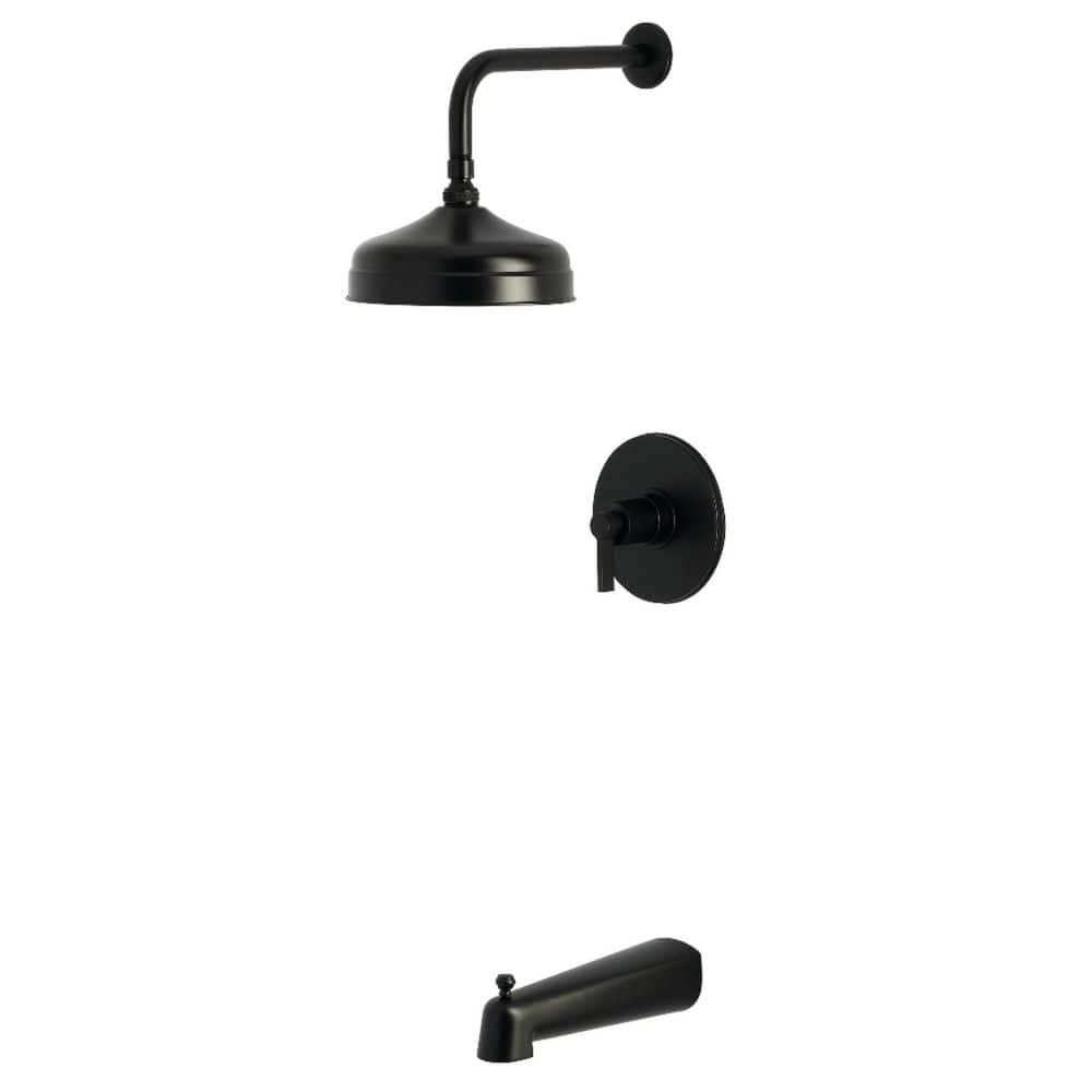Kingston Brass NuvoFusion 1-Handle 1-Spray Tub and Shower Faucet 1.8 GPM in Matte Black (1)