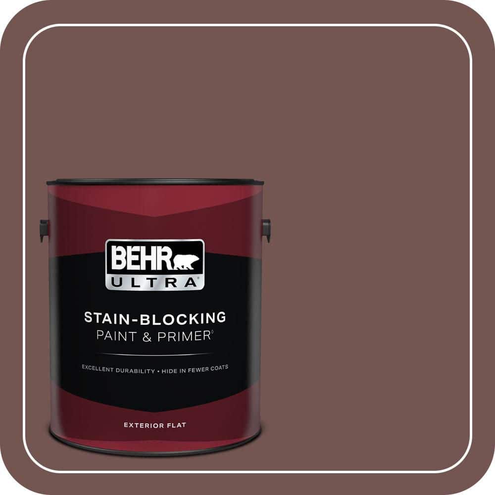 BEHR ULTRA 1 gal. #MQ1-53 Rosy Sandstone Flat Exterior Paint & Primer