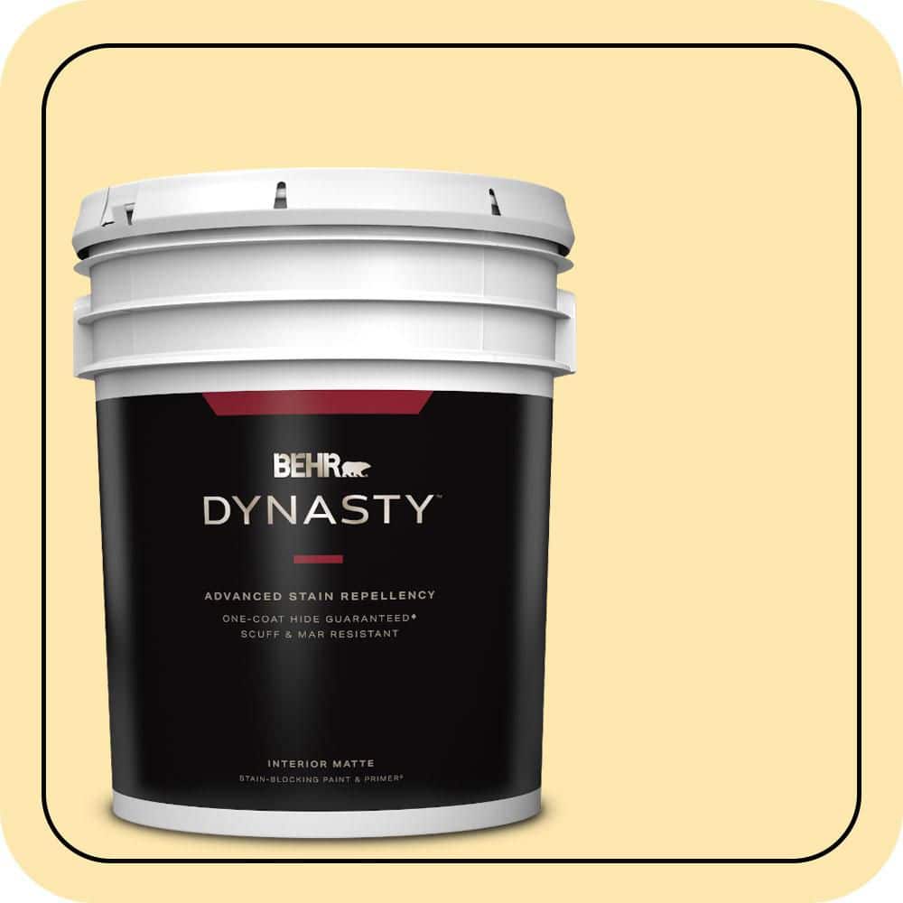 BEHR DYNASTY 5 gal. #P280-2 Gold Thread Matte Interior Stain-Blocking Paint & Primer