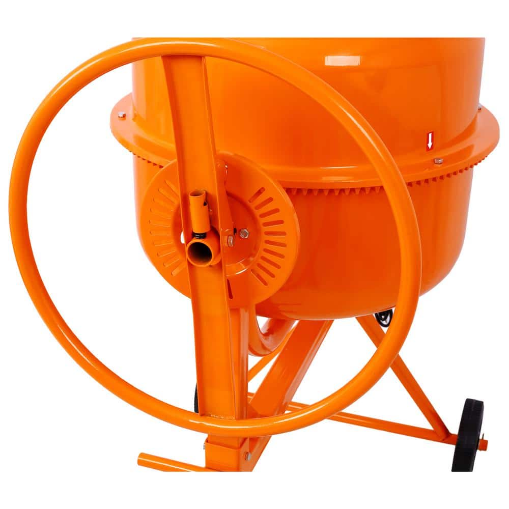 Unbranded Orange Cement Mixer 5 cu. ft. Electric Concrete Mixer Machine 650 Watt AC Motor Portable Pow (3)