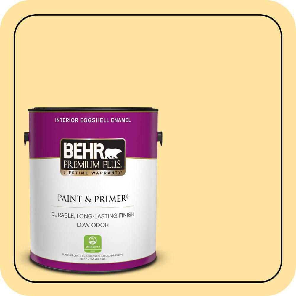 BEHR PREMIUM PLUS 1 gal. #P280-3 Polka Dot Skirt Eggshell Enamel Low Odor Interior Paint & Primer
