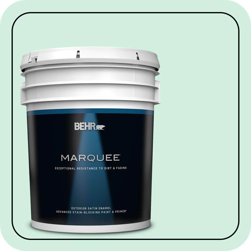 BEHR MARQUEE 5 gal. #P420-1 Spring Frost Satin Enamel Exterior Paint & Primer