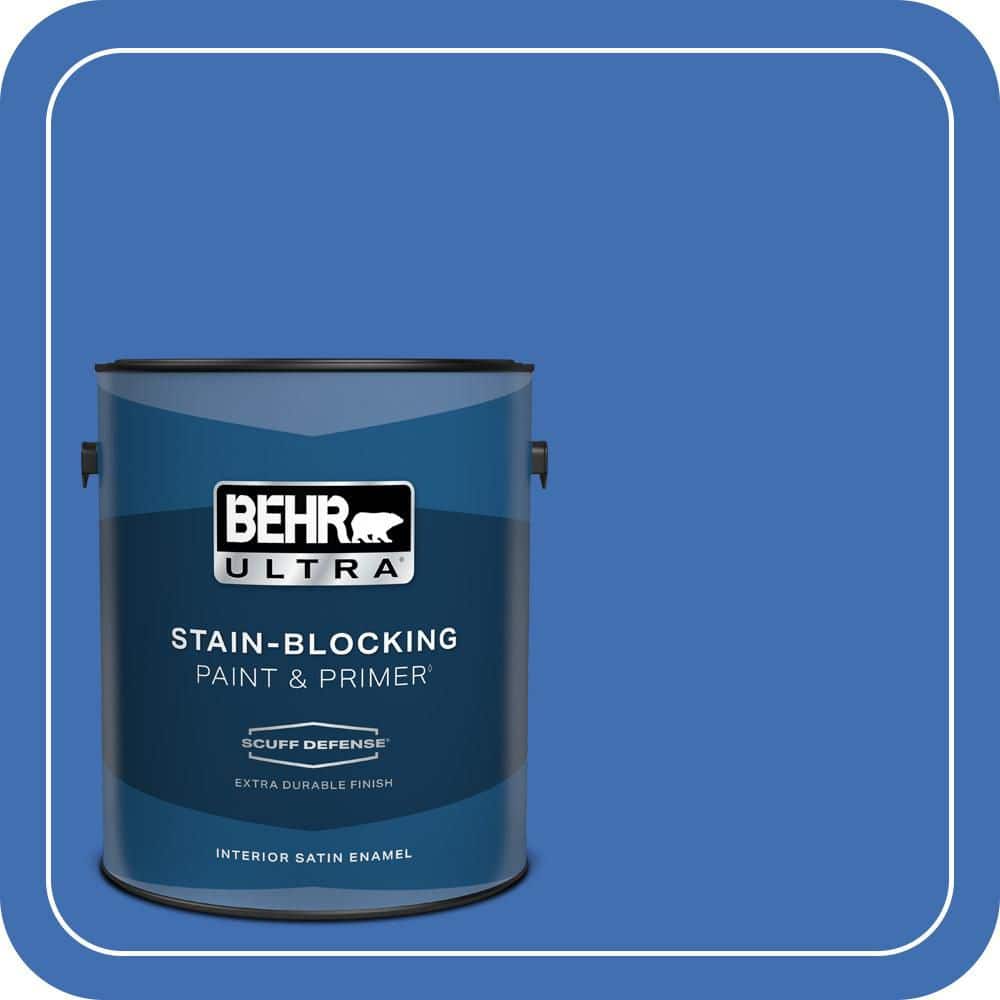 BEHR ULTRA 1 gal. #T18-17 Wide Sky Extra Durable Satin Enamel Interior Paint & Primer