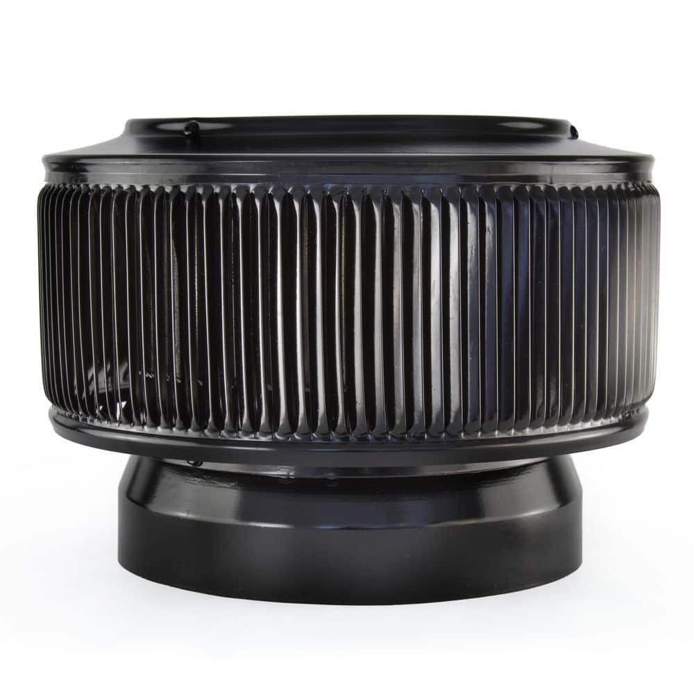 Active Ventilation Aura PVC Vent Cap 8 in. Dia Black Aluminum Exhaust Static Roof Vent with Adapter for Sch. 40 or Sch. 80 PVC Pipe (2)