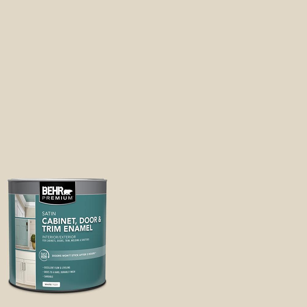 BEHR PREMIUM 1 qt. #YL-W13 Sentimental Beige Satin Enamel Interior/Exterior Cabinet, Door & Trim Paint (1)