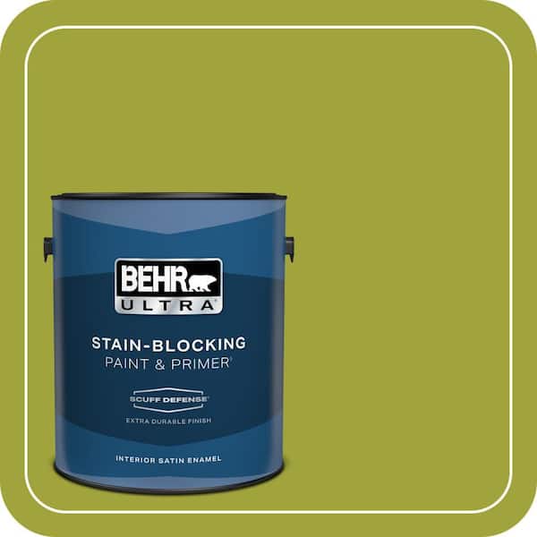 BEHR ULTRA 1 gal. #S-H-400 Rolling Hills Extra Durable Satin Enamel Interior Paint & Primer (2)