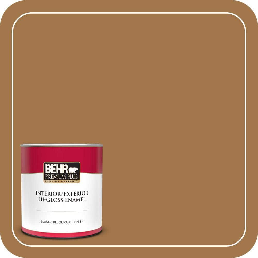 BEHR PREMIUM PLUS 1 qt. #S290-7 Wave of Grain Hi-Gloss Enamel Interior/Exterior Paint & Primer (1)