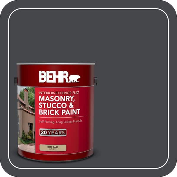 BEHR 1 gal. #PPU26-23A Dark Secret Flat Masonry, Stucco and Brick Interior/Exterior Paint (2)