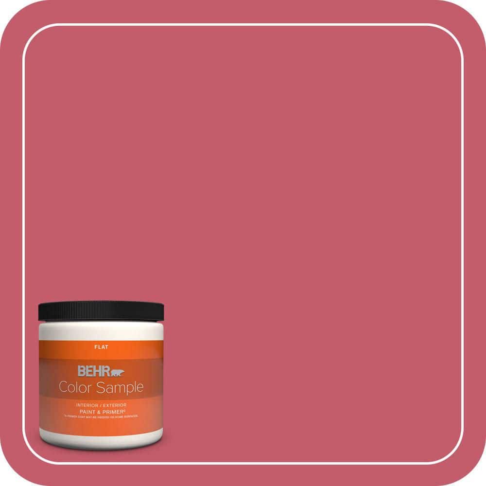 BEHR PREMIUM PLUS 8 oz. #MQ4-01 Candy Drop Flat Interior/Exterior Paint & Primer Color Sample
