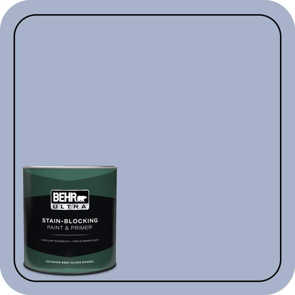 BEHR ULTRA 1 qt. #PPU15-14 Ballroom Blue Semi-Gloss Enamel Exterior Paint & Primer