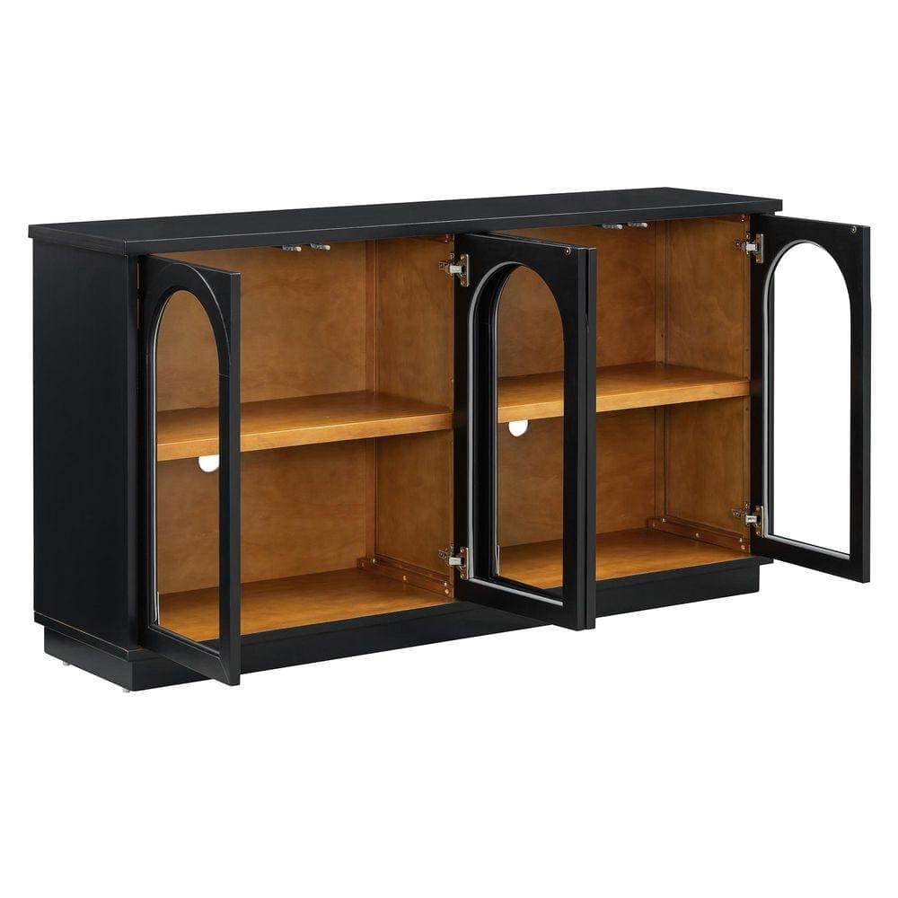 COWLOWN 57.7 in. W x 14.8 in. D x 31.9 in. H Bathroom Black Linen Cabinet (1)