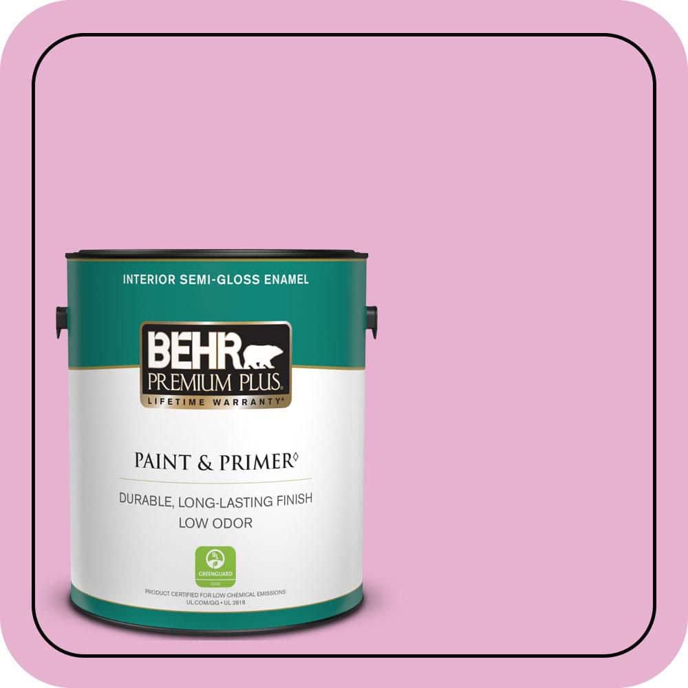 BEHR PREMIUM PLUS 1 gal. #P120-2 Gumball Semi-Gloss Enamel Low Odor Interior Paint & Primer