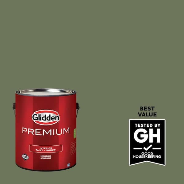 Glidden Premium 1 gal. PPG1124-6 Dark Sage Satin Interior Latex Paint (2)