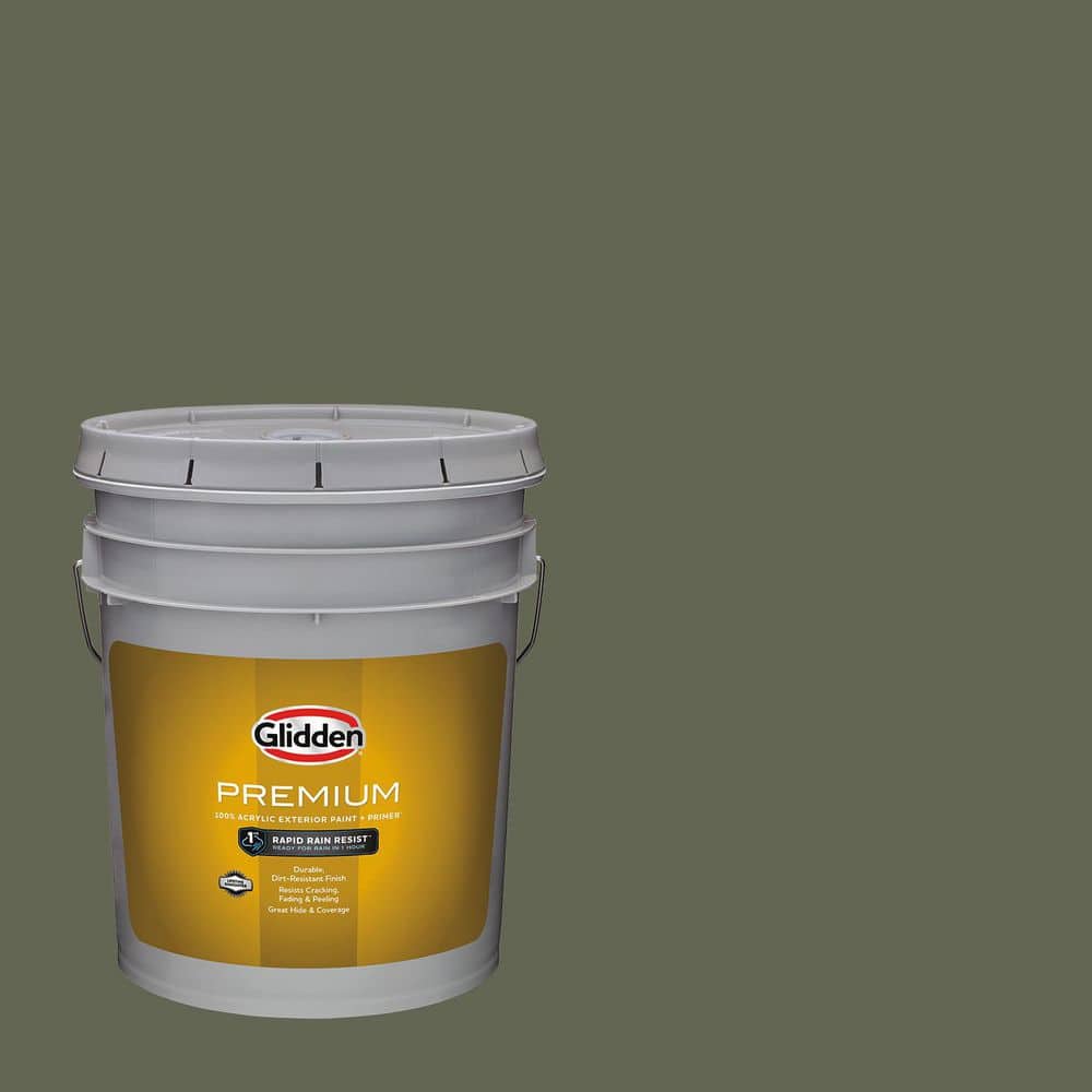 Glidden Premium 5 gal. PPG1127-6 Winning Ticket Flat Exterior Latex Paint