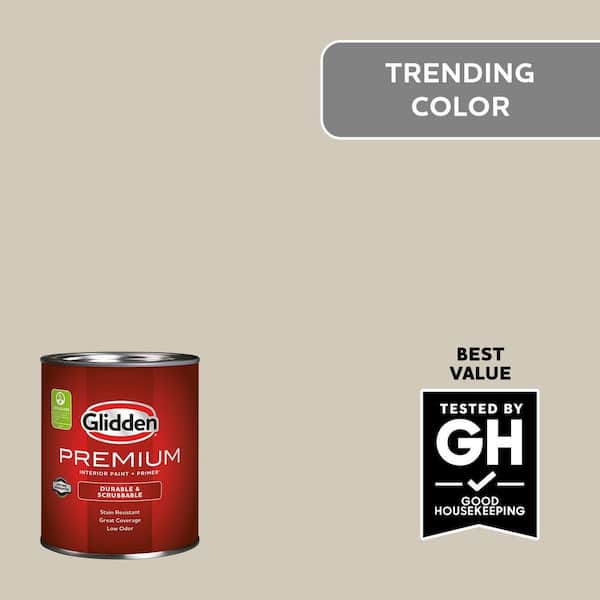 Glidden Premium 1 qt. PPG1024-4 Moth Gray Eggshell Interior Latex Paint (2)