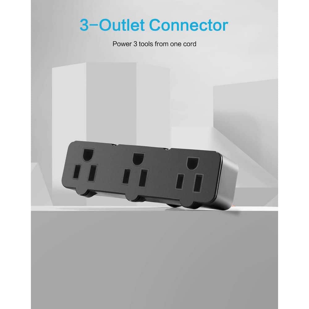 Lukyamzn 2 ft. 12 / 3 Heavy Duty Indoor 3-Outlet Extension Cord with Water-Resistant Molded Plug, 125V/15Amp 1875Watt, Orange (3)
