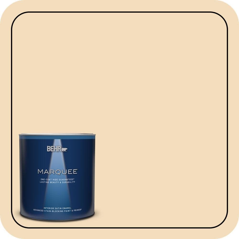 BEHR MARQUEE 1 qt. #YL-W1 Spinning Silk Satin Enamel Interior Paint & Primer