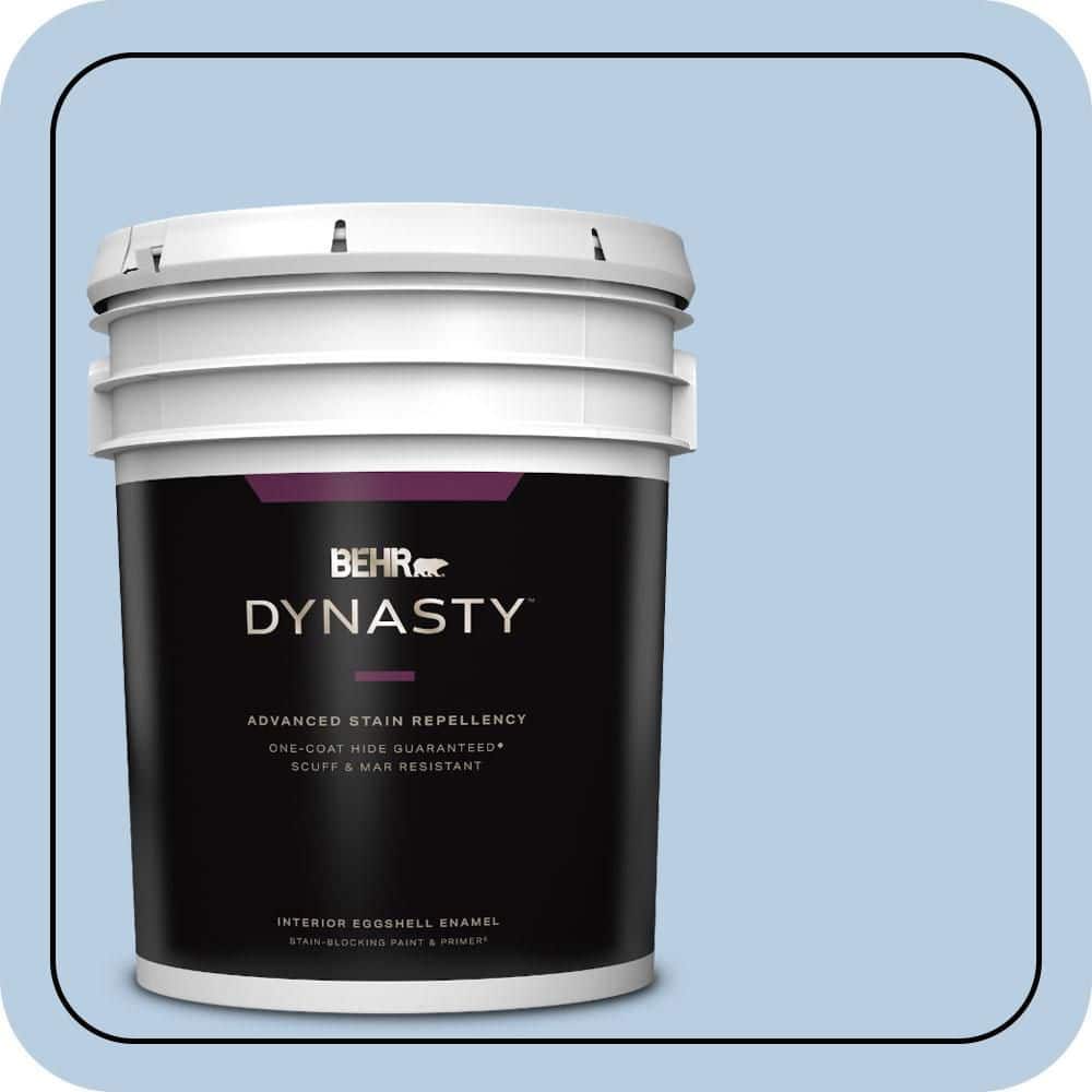 BEHR DYNASTY 5 gal. #580C-3 Impressionist Sky Eggshell Enamel Interior Stain-Blocking Paint & Primer